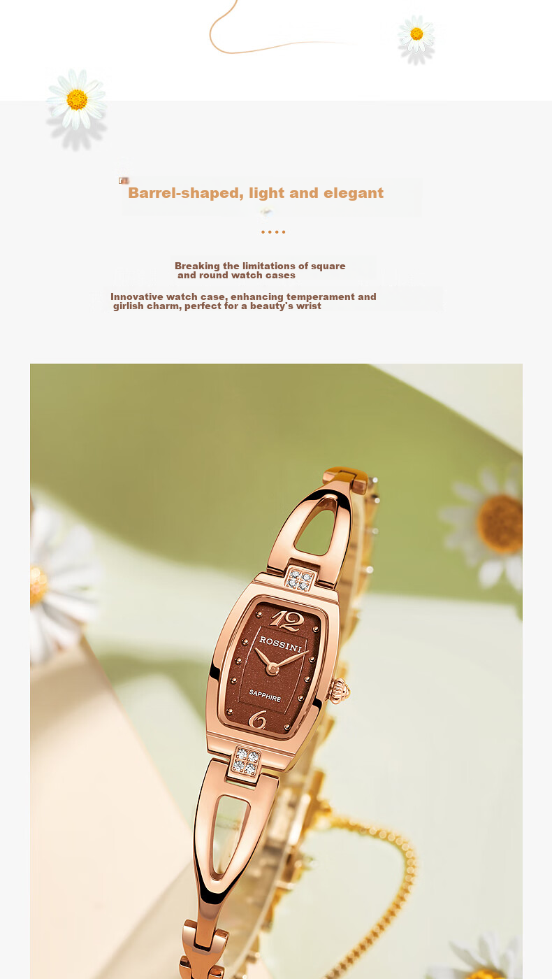ROSSINI Women's Small Dial Bracelet Quartz Watch Ladies Brand Watch Valentine's Christmas Birthday Gift for Girls 4