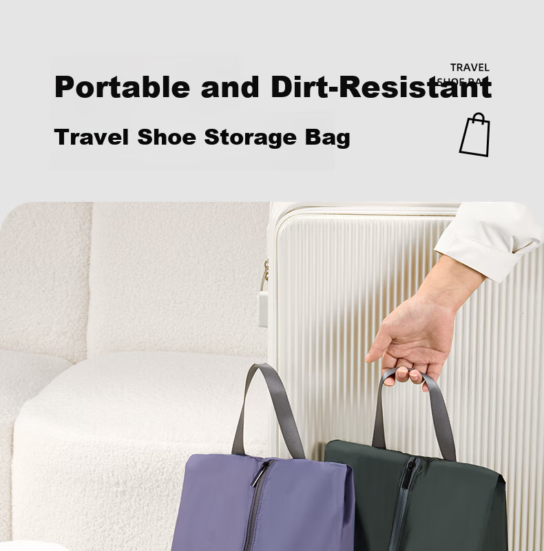 Etravel Shoe Storage Bag Portable Travel Waterproof Shoe Bag Large Capacity Luggage Business Trip 2-Pack Purple 1