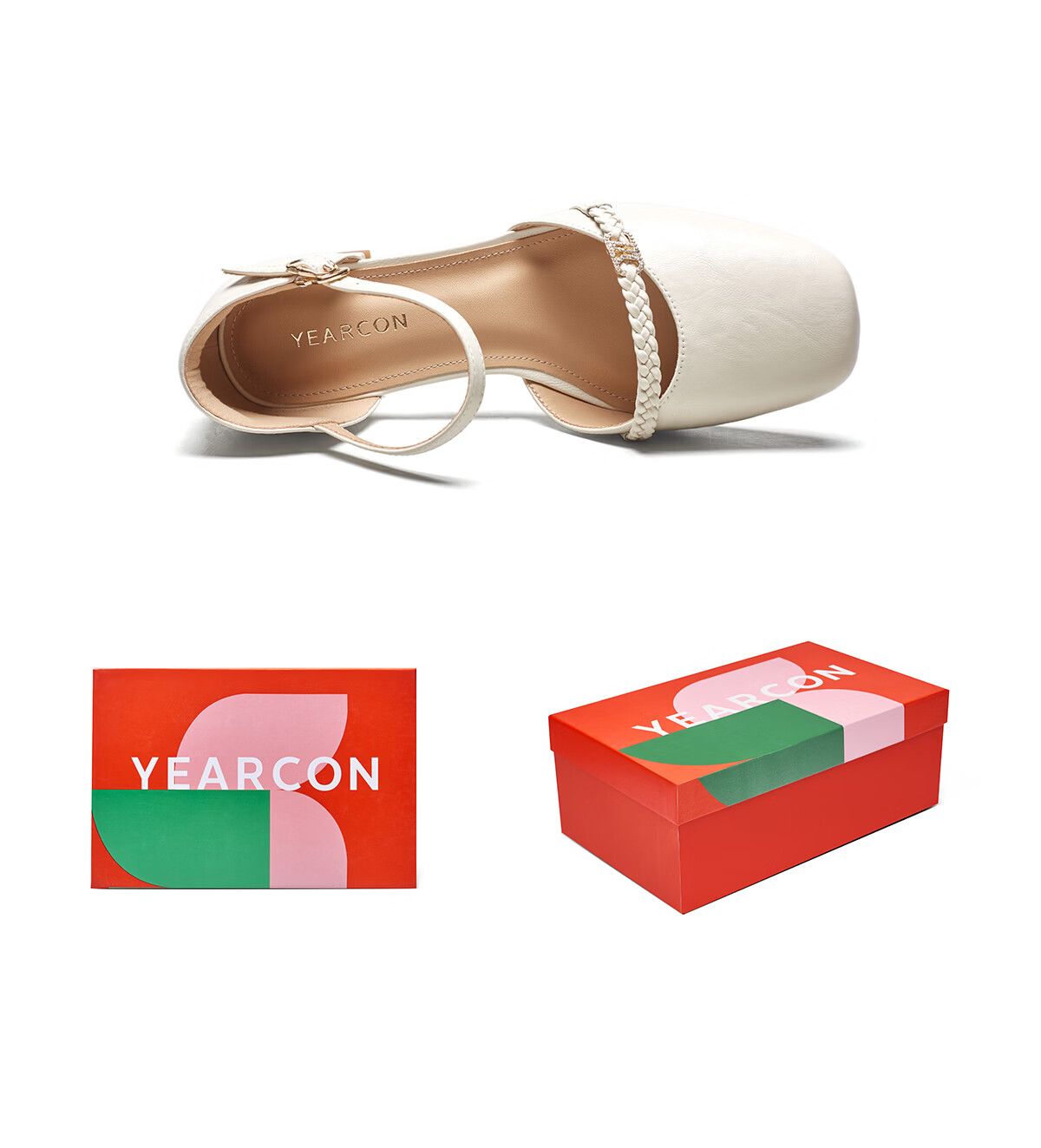Eierkang Women's French Style Woven Strap Open Toe Sandals Hollow Out Chunky Heel Mary Jane Sandals 32367W Off-White Size 37 17