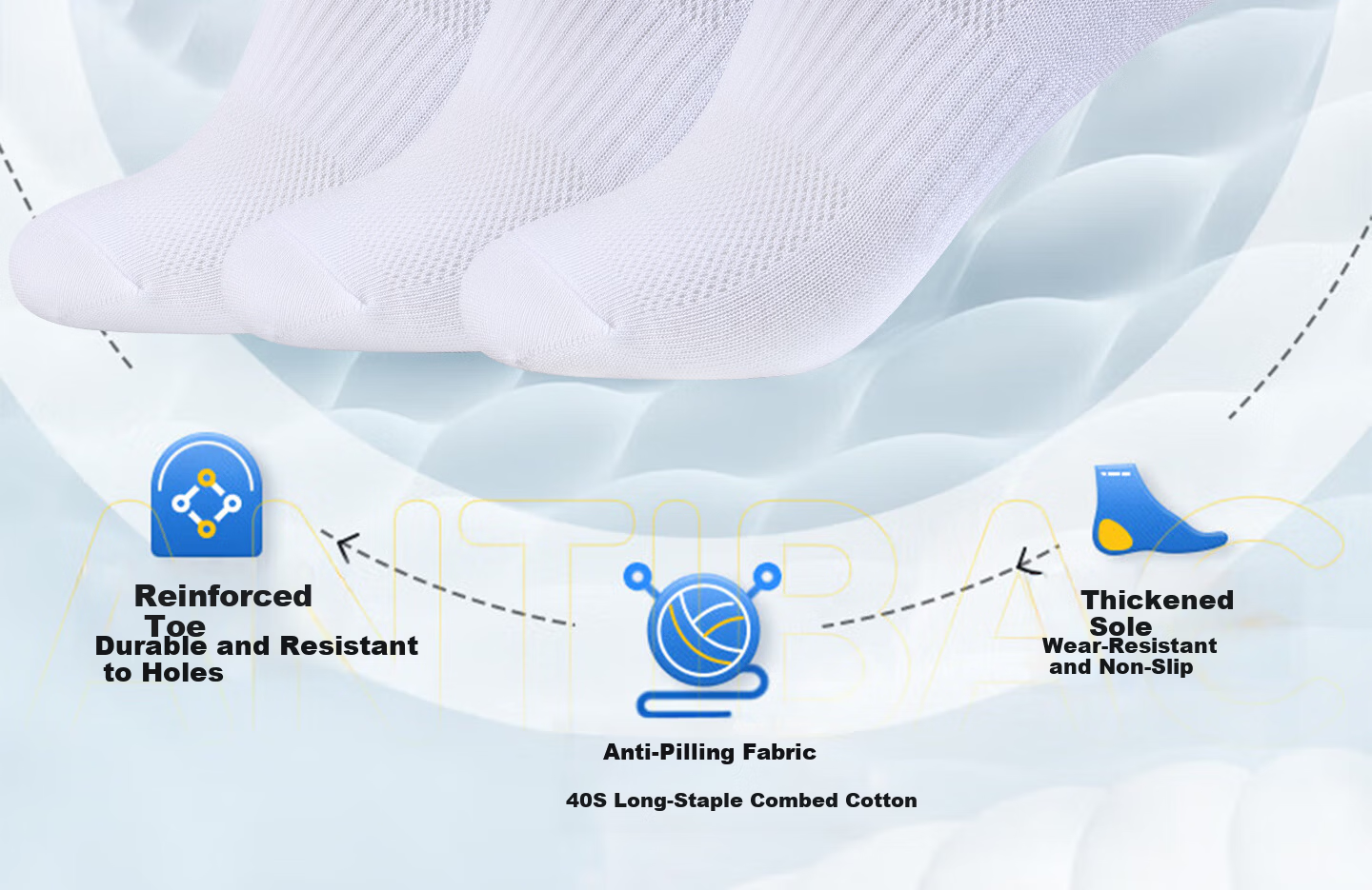 Li-Ning 3 Pairs Short Sports Socks Unisex Running Socks Summer Youth Cotton Sweat-Absorbent Breathable White XL 8