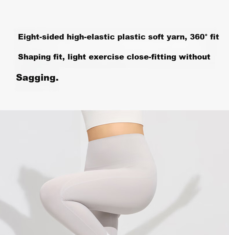 Youkeshu Women's Sharkskin Sun Protection Pants Lightweight Sports Yoga Pants High Waist Tummy Control Hip Lift Slimming Nude Feel Leggings 8