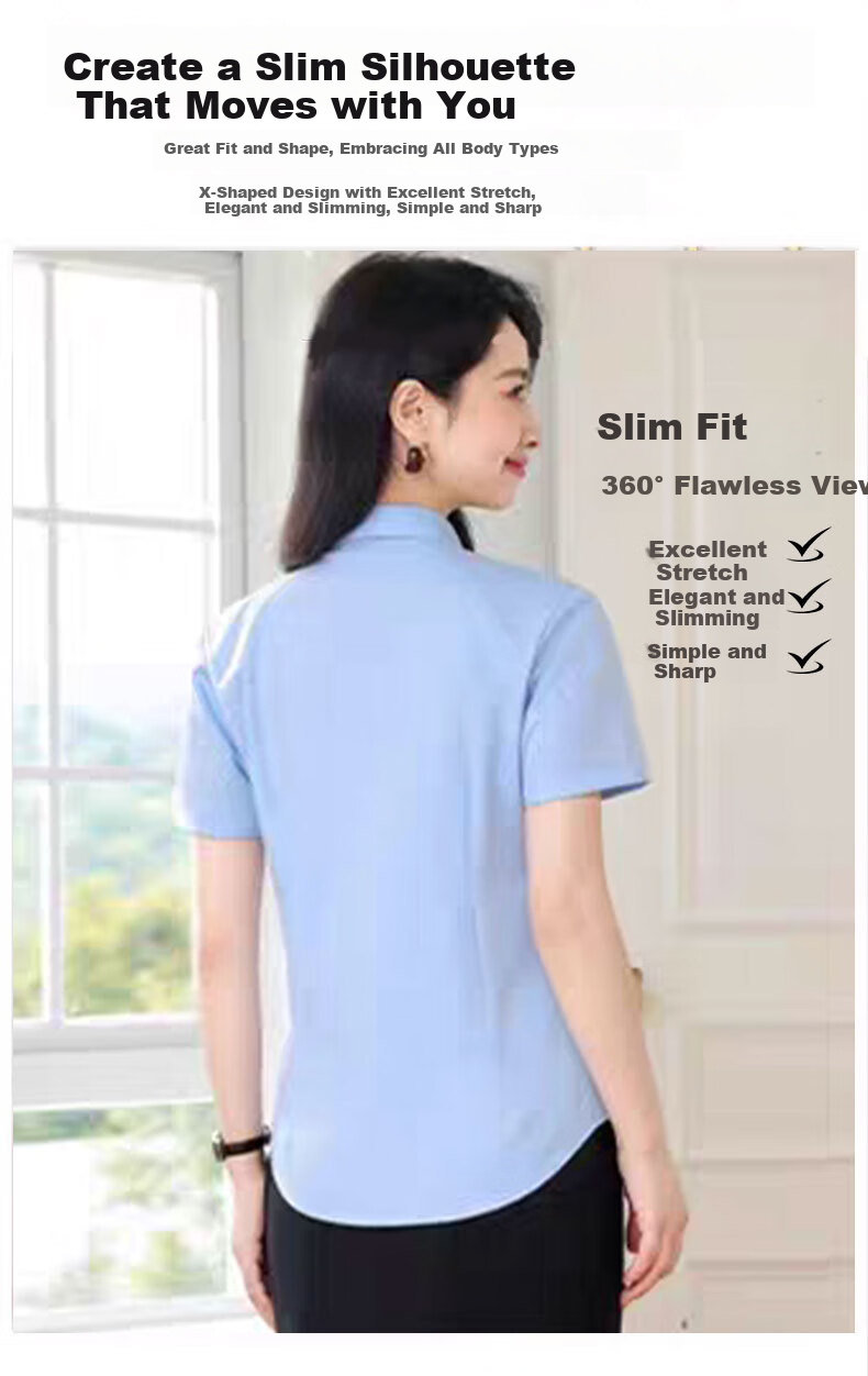 Romon Business Casual Women's Spring Fashion Professional Style Casual Lapel Long Sleeve Shirt Gray S 7