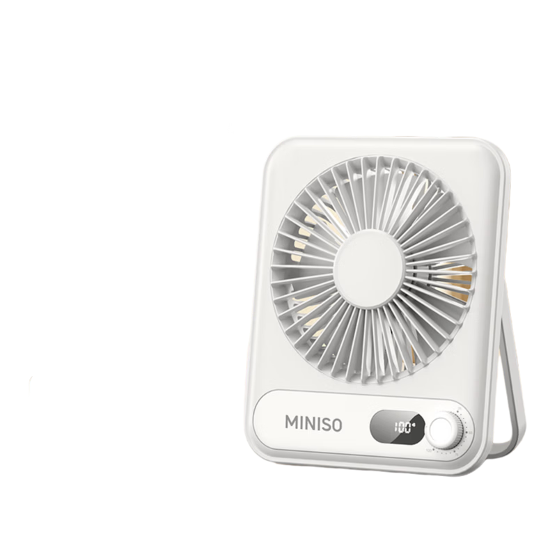 MINISO Desktop Fan Small Fan 2026 New Silent Long Battery Life Rechargeable and Plug-in Mini Electric Fan for Office Home Dorm USB Portable Fan