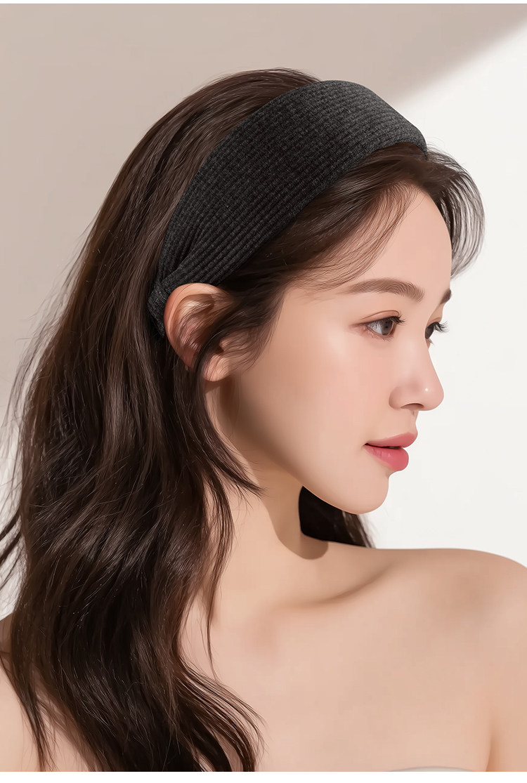 Ajidou Women's Spring Summer Simple High Crown Wide Headband New Versatile Premium Gift Black 2