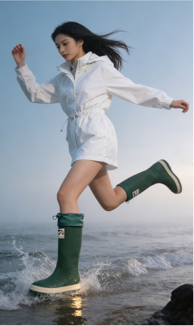 Lanoudun Rain Boots for Men And Women, Tall Waterproof Shoes, Outdoor Non-Slip Rubber Shoes, Wear-Resistant Soft-Soled Rain Boots YX1015 Size 43 18