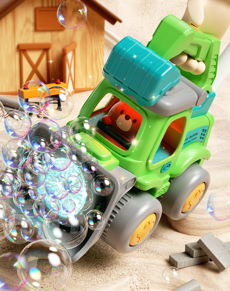 Dimanqi Children's Excavator Bubble Blower Walker Baby Push Toy Birthday Gift for Children's Day 3