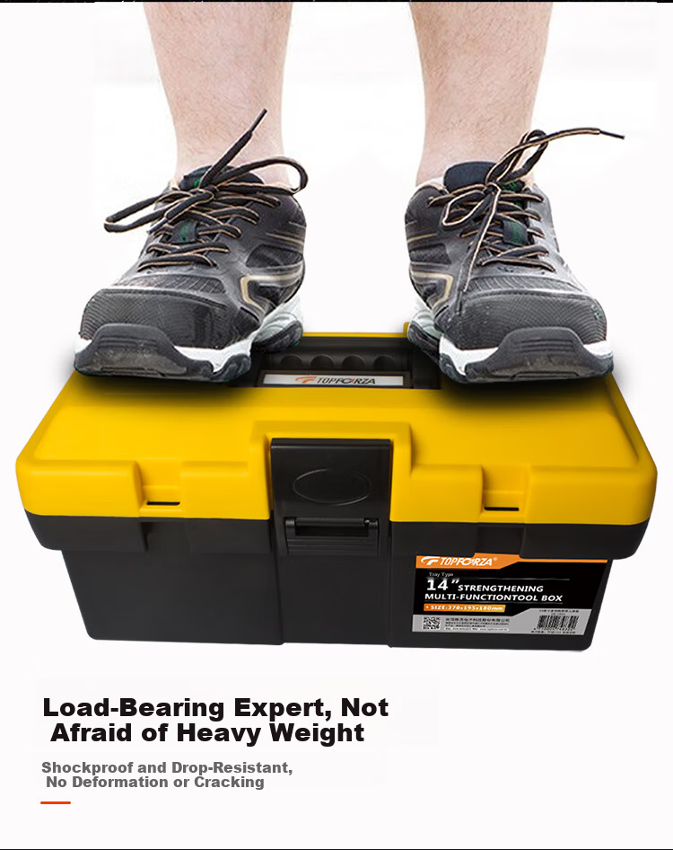 TOPFORZA 14-inch Heavy-Duty Durable Household Toolbox Multifunctional Repair Storage Box SB-2901 5
