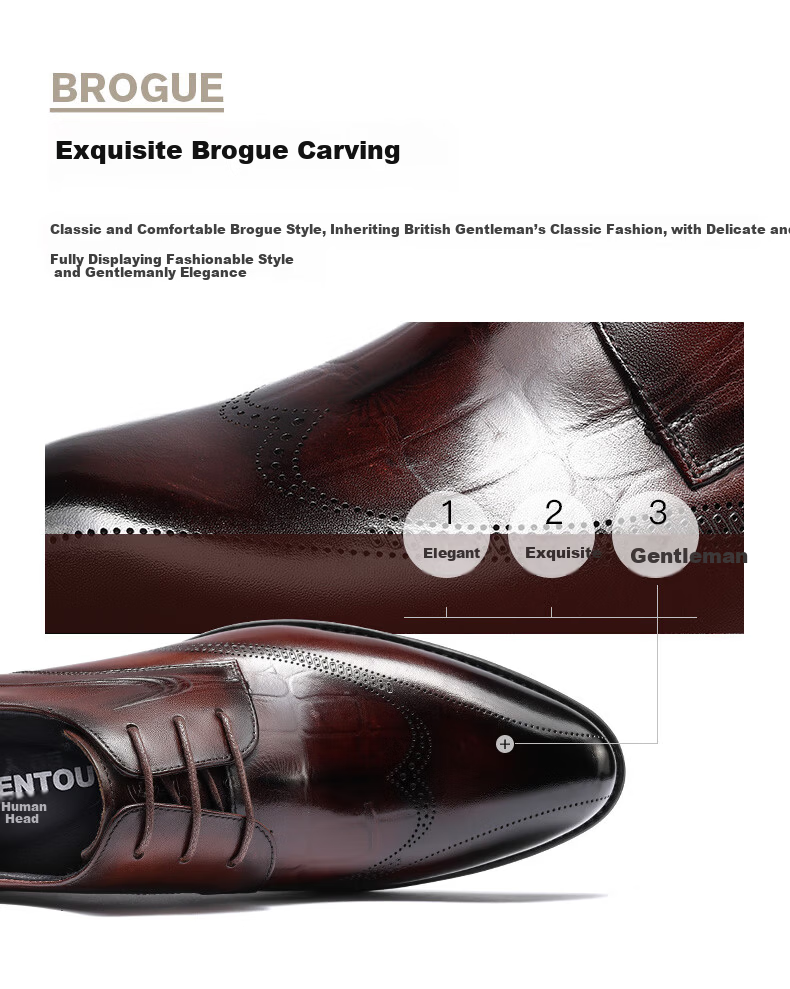 LAORENTOU Men's Crocodile Pattern Embossed Leather Dress Shoes First Layer Cowhide Business Formal Shoes 522010219 Black Size 38 3
