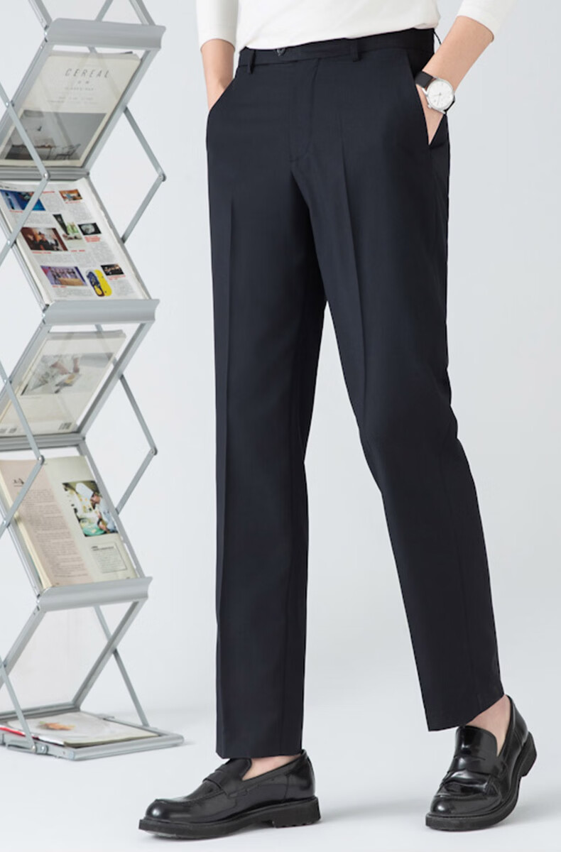 Hodo Men's Summer Thin Non-Iron Wrinkle-Resistant Business Straight Casual Dress Pants Commuter Work Trousers 4