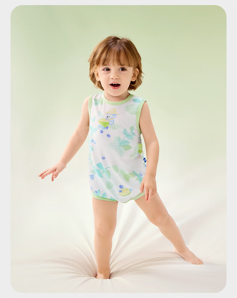 Babycare Natural Cool Sleeveless Triangle Romper Baby Jumpsuit Guava Green Grape 90cm 19