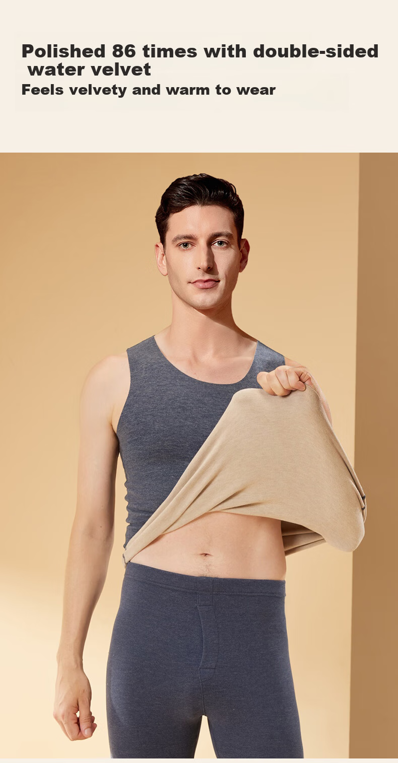 Shanshan Men's Thermal Vest [Cashmere Silk Derong Heating] 26th Anniversary New 10A Antibacterial Seamless Autumn Winter Top 8