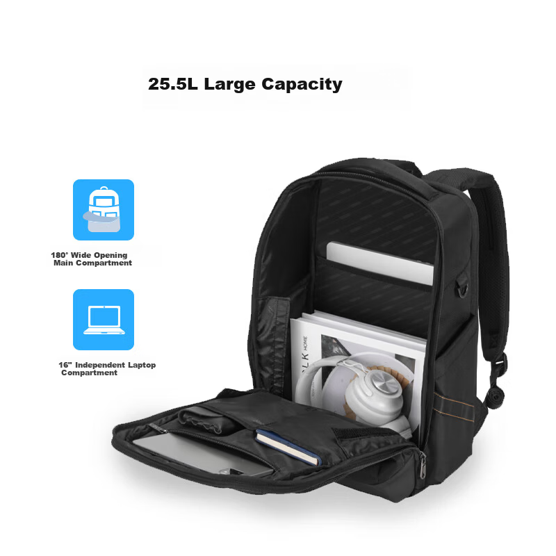 American Tourister Men's Backpack Commuter Laptop Bag Multifunctional 16-inch Travel Bag NA5 Black