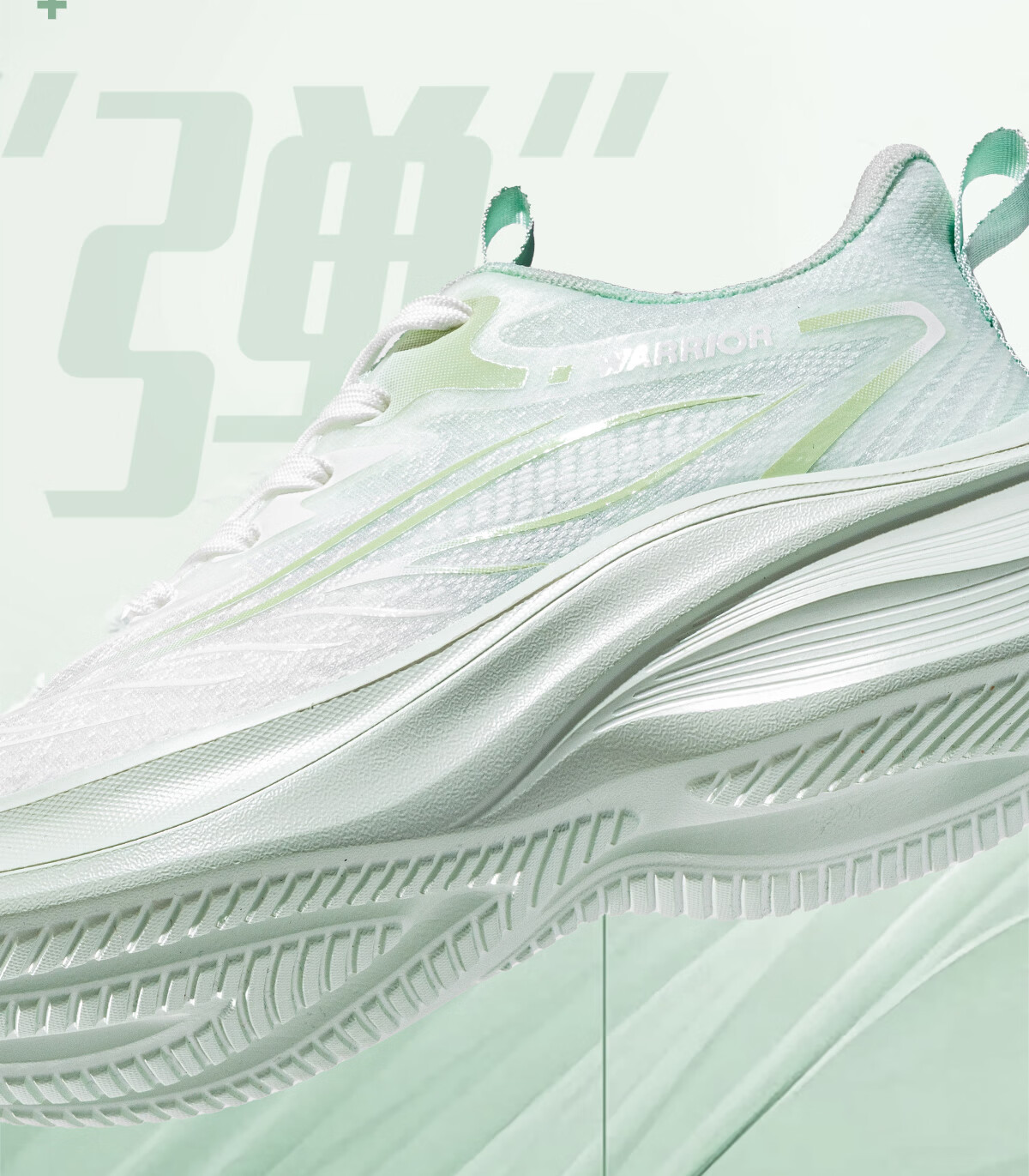 Warrior Women's Sports Shoes Spring New Lightweight Soft Sole Casual Running Shoes Shock Absorption White Green Size 38 7