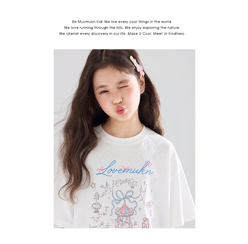 Mucmukn Wish Fairy Snowflake Soft Cotton Loose Hand-Painted Print Short Sleeve T-Shirt Summer Girls' Tee New 10