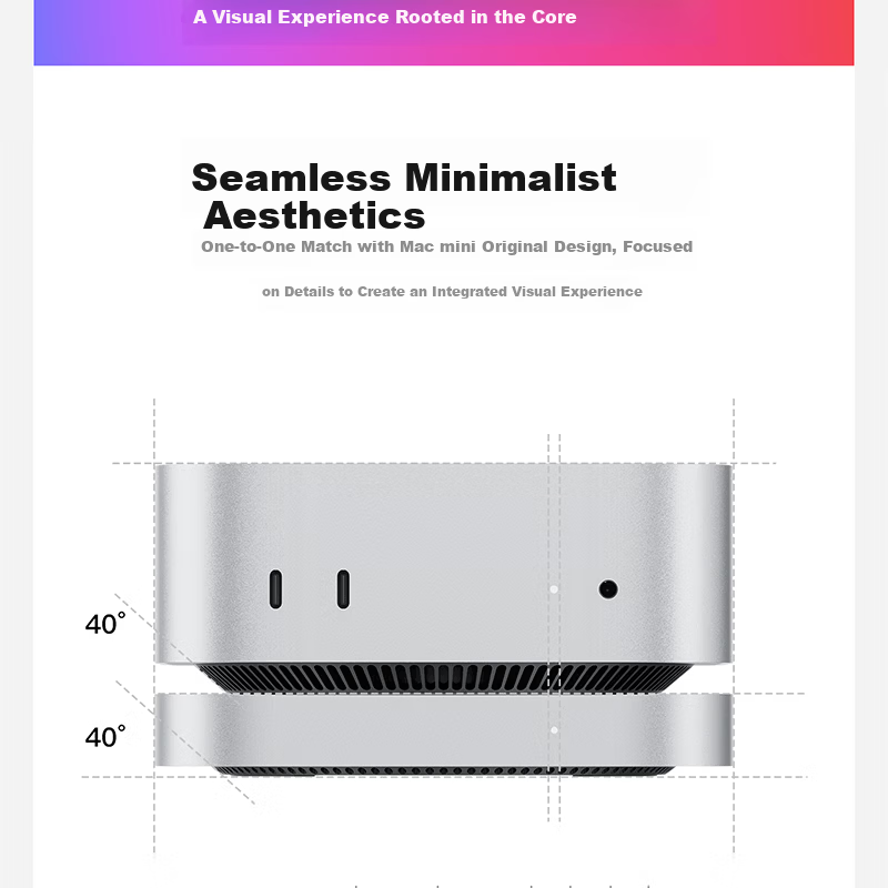 Lingke Mate Mini Speed Edition Docking Station Mac Mini High-Speed 80Gbps Expansion Dock Base Hard Drive Enclosure 16TB Storage Expansion Ultra-Fast Read/Write Beyond Original Hard Drive 13