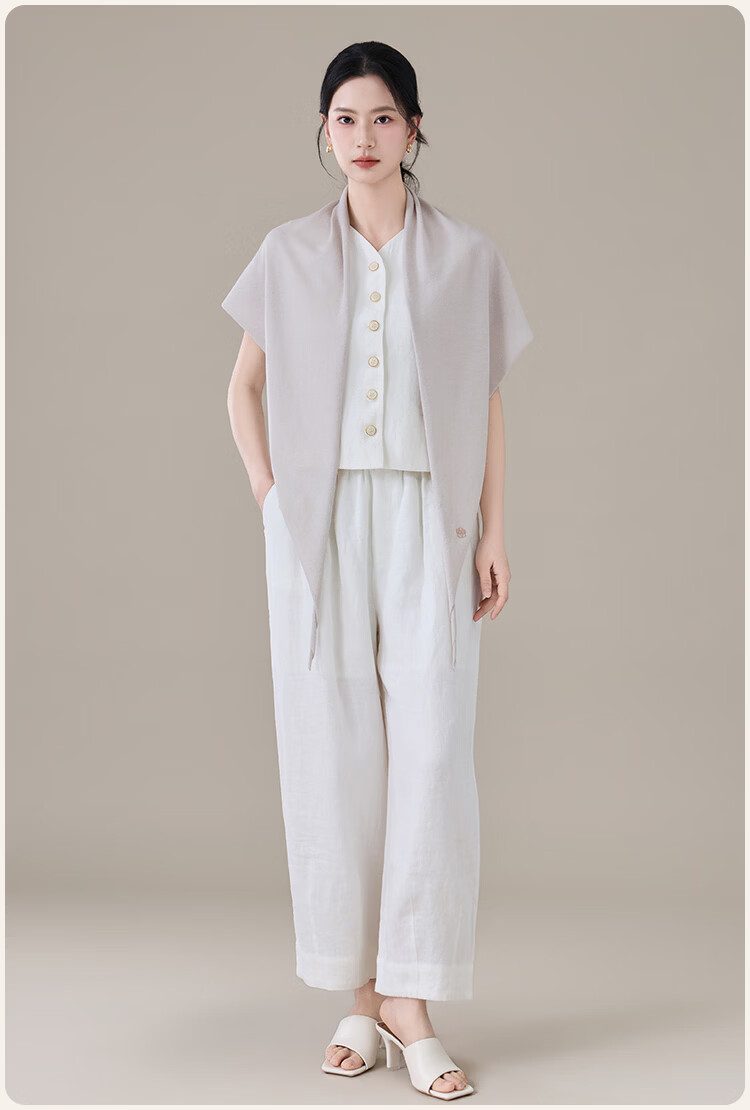 JIUMU Sheep Wool Lightweight Four-Season Shawl Women's Elegant Summer Air-Conditioned Office Warm Shawl 16