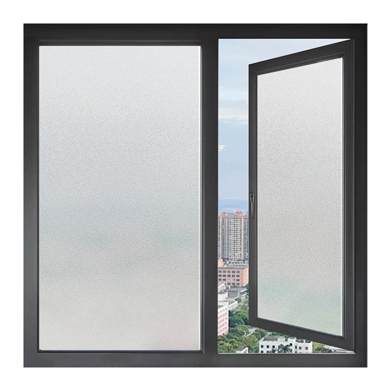 FOOJO Frosted Glass Privacy Film, Office Light-Transmitting Opaque Bathroom Window Sticker, 90*500cm with Tools Included