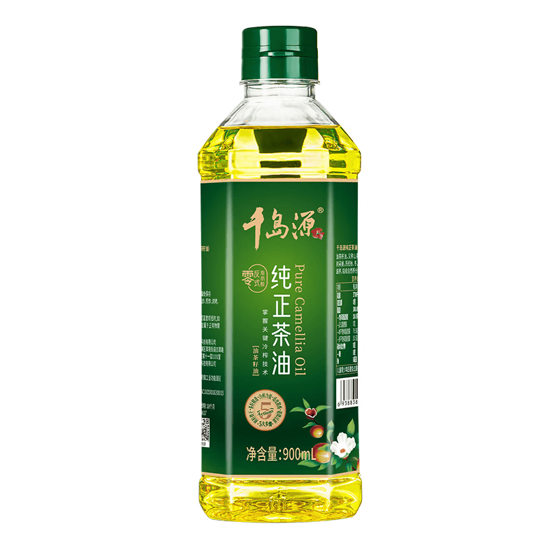 千岛源【保真山茶油】纯正山茶油900ml 冷榨茶籽油食用油 0零反式脂肪酸