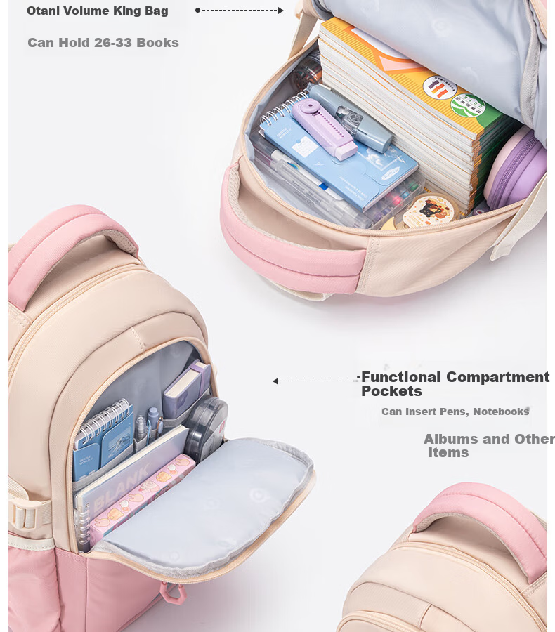 Future Star Elementary School Backpack for Grades 1-3, Lightweight Large Capacity Ergonomic Shoulder Bag for Girls, Light Blue Small Size 18