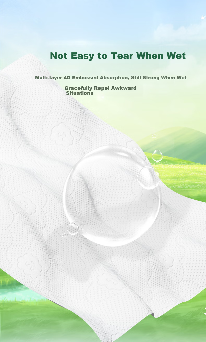 Lam Pure Hanging Tissue 4-Ply Thickened 270 Sheets * 6 Packs Hanging Tissue Paper Towels Bulk Pack for Home and Commercial Use 4