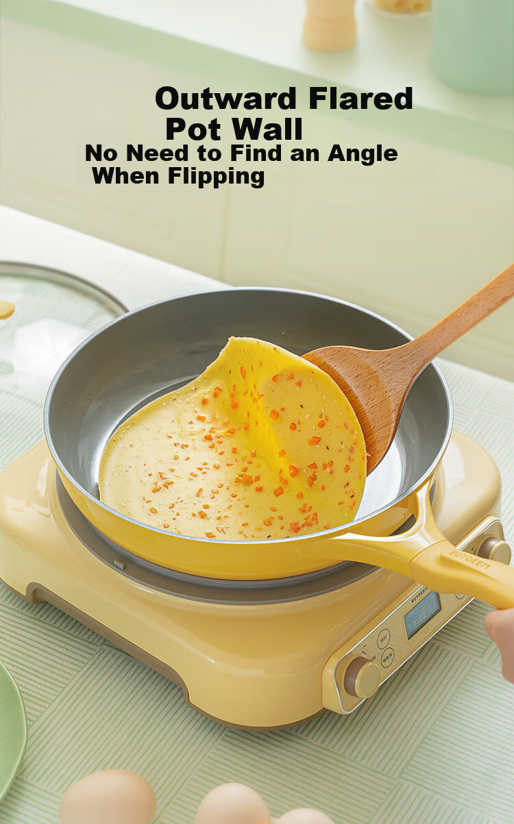 Buydeem Spring Bud Non-Stick Frying Pan 26cm Light Yellow for Induction and Gas Cooktops 8