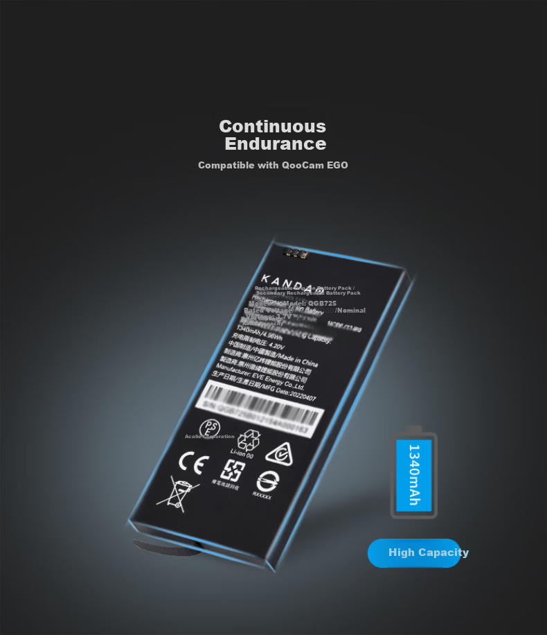 KanDao Sees A Large Capacity Battery of 1340mAh (Compatible with QooCam Ku Kan EGO) 2
