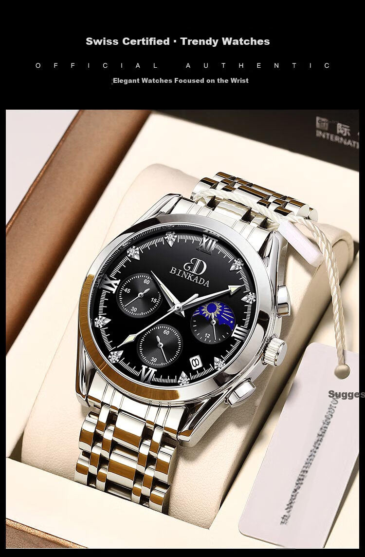 Binkada Men's Sports Automatic Mechanical Watch Top Ten Famous Brands Student Gift for High School Birthday Boyfriend 2