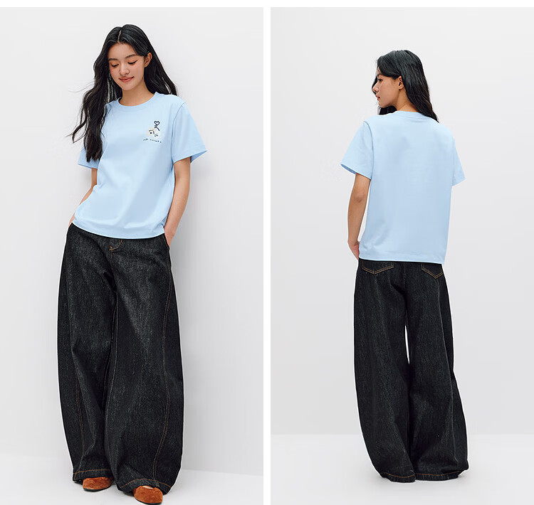 Semir Mall Edition | Illustrator Collaboration Women's Summer Loose Embroidered Short Sleeve T-Shirt 2026 Top 101326100021 21