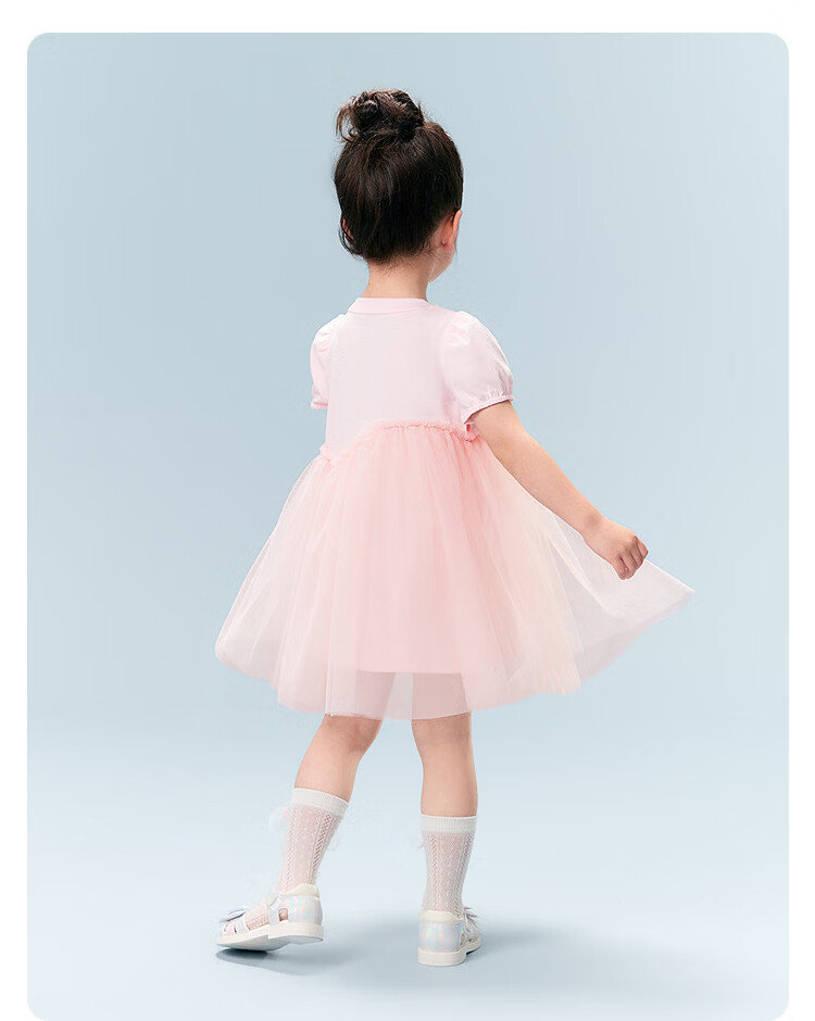Balabala Girls' Dress Children's Mesh Dress Bowknot Princess Dress Summer 2026 Newborn Baby Dress 19