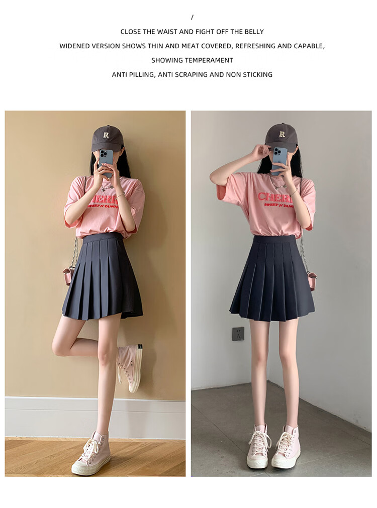 Free Style Pocket Pleated Skirt for Women Petite High Waist Anti-Exposure Blazer Mini Skirt 2026 New Summer Bodycon Skirt 14