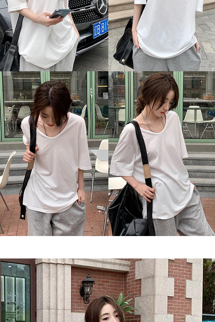 Langsha Lazy Style Short Sleeve T-Shirt for Women Spring Summer Slim Fit Casual Base Layer New Style 6