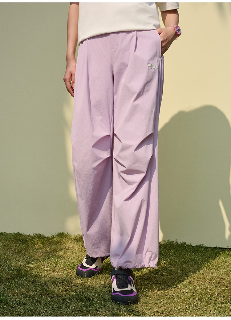 FILA Official Women's Woven Long Pants 2026 Summer New Moisture-Wicking Quick-Dry Sun-Protective Cargo Pants 8