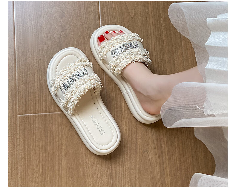 Cartelo Crocodile Women's Sandals Summer New Fashion Rhinestone Flat Casual Shoes Beige 36 12
