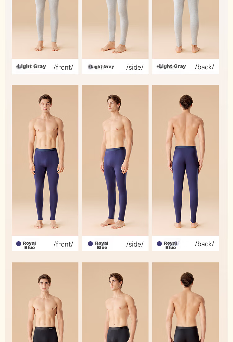 MiiOW Men's Thermal Underwear Autumn Pants A-Class Pure Cotton Warm Pants Men's Underpants-Free Base Layer Long Johns Single Pants 20