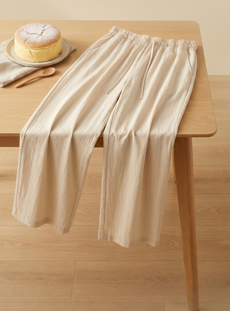 Semir Women's Casual Summer Solid Texture Ruffled Wide-Leg Loose Draped Pants 2026 Wide-Leg Trousers 109326127015B 7