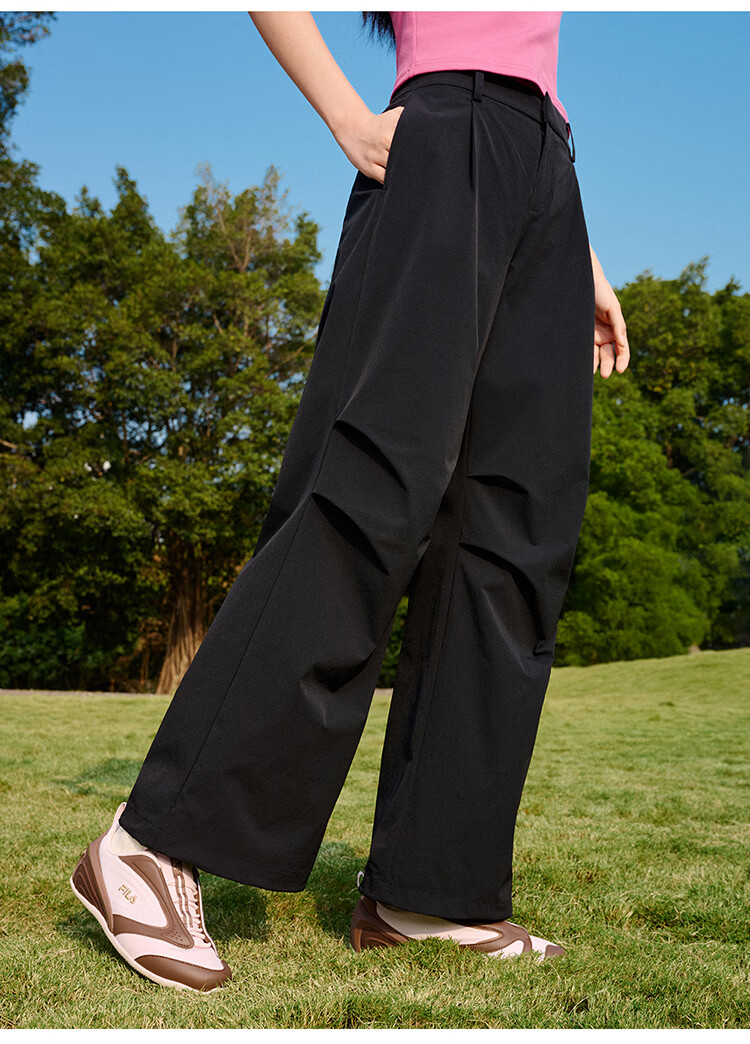 FILA Official Women's Woven Long Pants 2026 Summer New Moisture-Wicking Quick-Dry Sun-Protective Cargo Pants 4