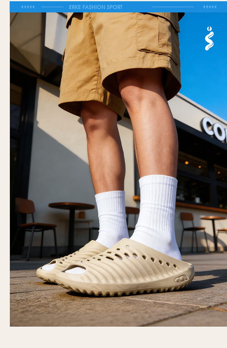 ERKE Men's Comfortable Soft Sole Outdoor Lightweight Casual Sports Slippers | Zhijing Slippers 4.0 8