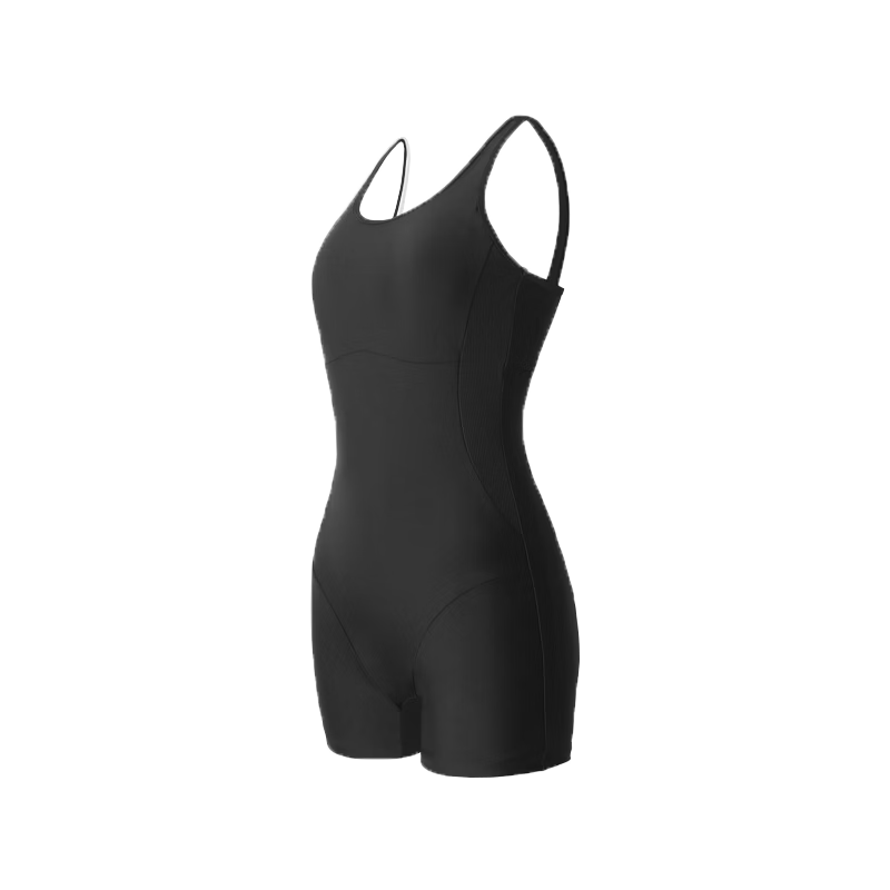 Keep Women's One-Piece Square-Leg Professional Swimsuit Plus Size Conservative Racing Training Swimwear 770 Black Purple L