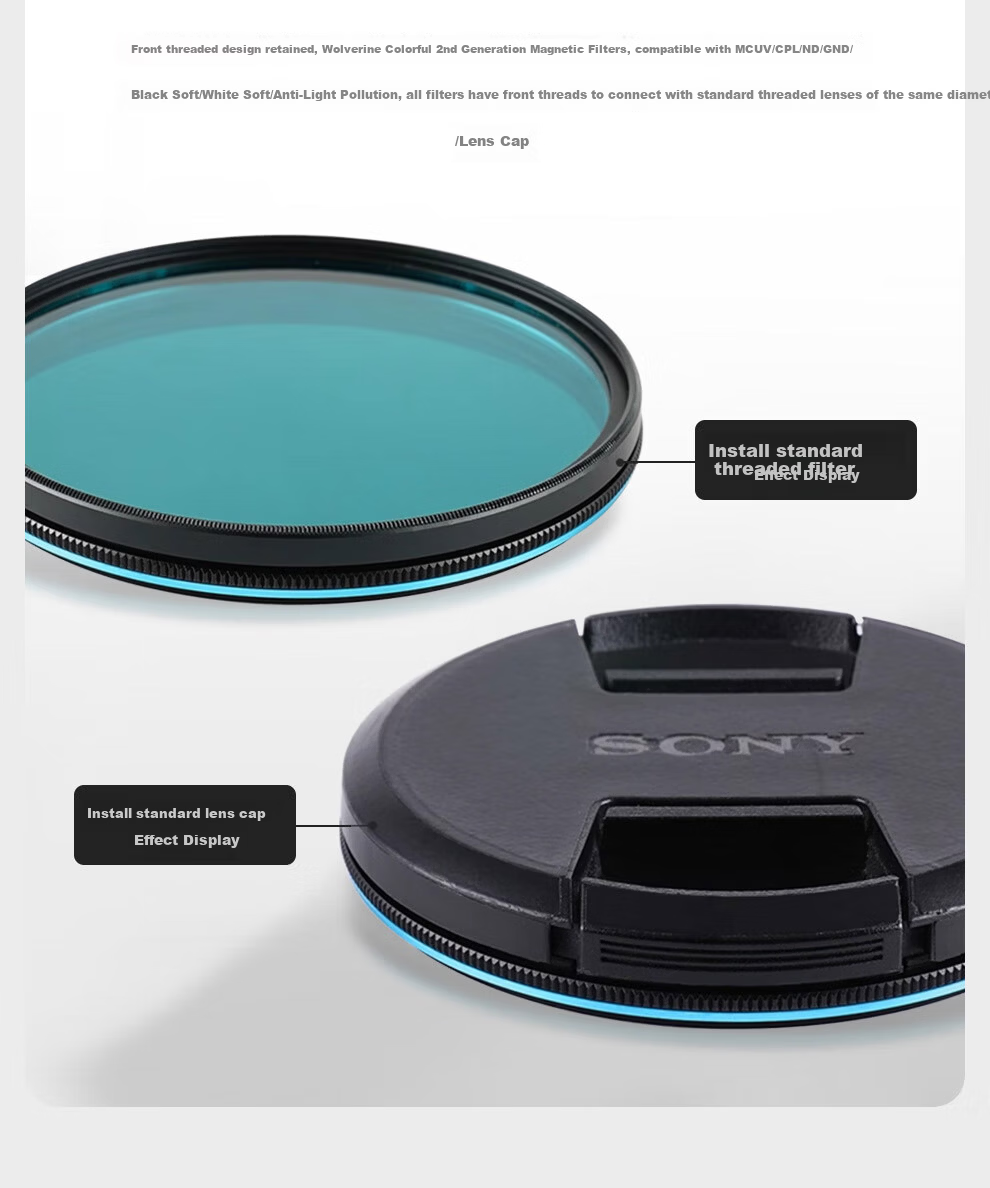 Kase Wolverine Colorful Magnetic Black Soft 1/4 Soft Light Filter 2nd Generation 72mm Soft Focus Lens Haze Lens Portrait Beautifying Protective Dream Lens 11