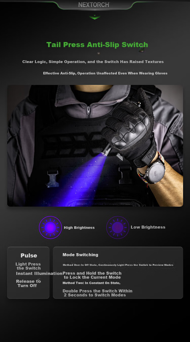 NEXTORCH K33 UV Ultraviolet Penlight 365nm Pet Skin Inspection Lamp Money Detector Jade Identification Flashlight 7