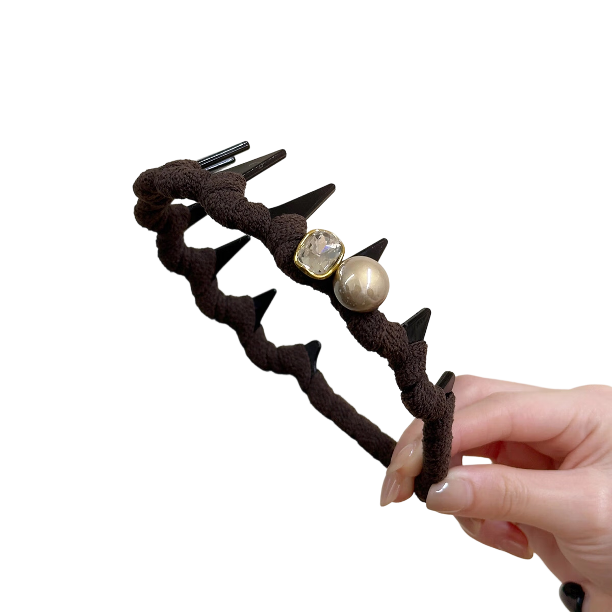Dongyi Premium Pearl High Crown Tooth Headband for Women Daily Wear Elegant Anti-Slip Hair Accessory 2026 New Model