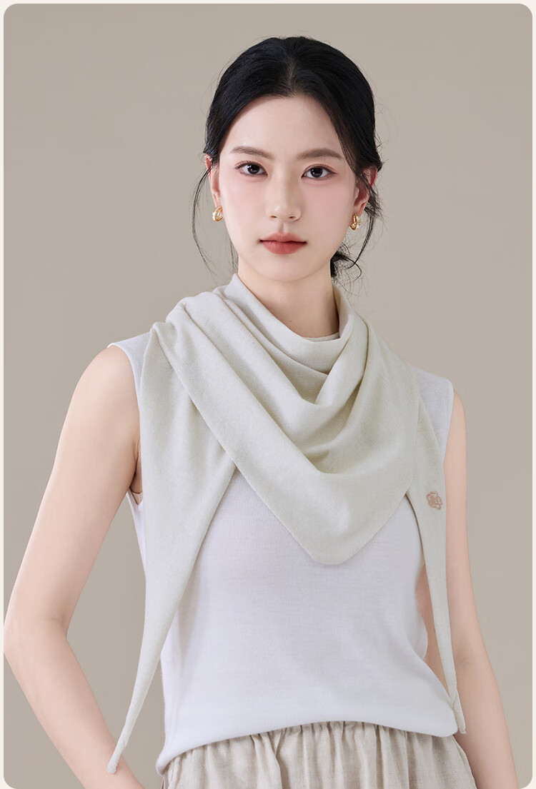 JIUMU Sheep Wool Lightweight Four-Season Shawl Women's Elegant Summer Air-Conditioned Office Warm Shawl 18