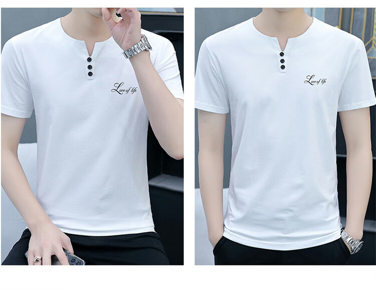 Pierre Cardin Men's Short Sleeve T-Shirt Summer Trendy Slim Fit V-Neck Lightweight Breathable Top Carbon Gray M 10