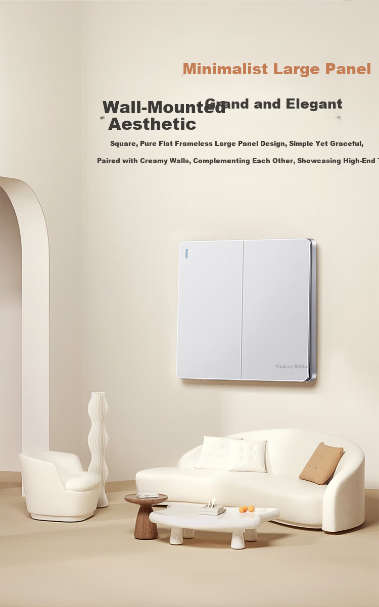 BULL G12 Series One-Gang Three-Way Switch 86-Type Panel G12K134 Cream Space Silver 6