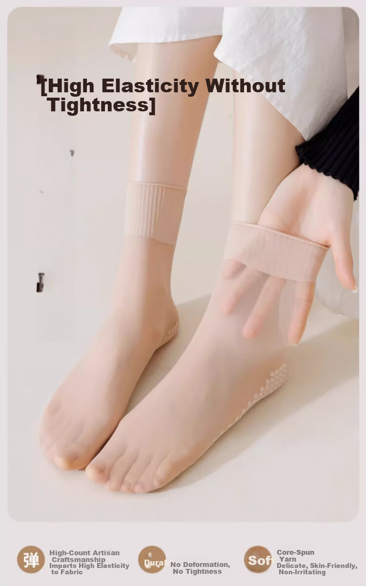 Urban Beauty Women's Spring Summer New Ultra-thin Cotton Bottom Anti-slip Sweat-absorbent Non-slip Loose Top Invisible Mid-calf Socks 6