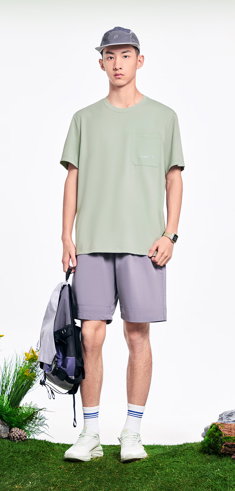 Erke Men's Crew Neck Short Sleeve Knit Shirt Summer Outdoor Antibacterial Sports T-Shirt Breathable Casual Base Layer Top 15