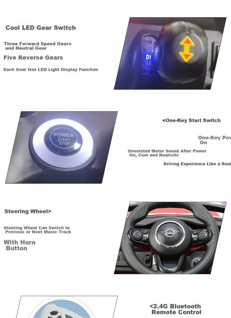 CHILOKBO MINI Kids Electric Ride-On Car Four-Wheel Remote Control Toy Car for Children Baby Push Ride Red Gift 22