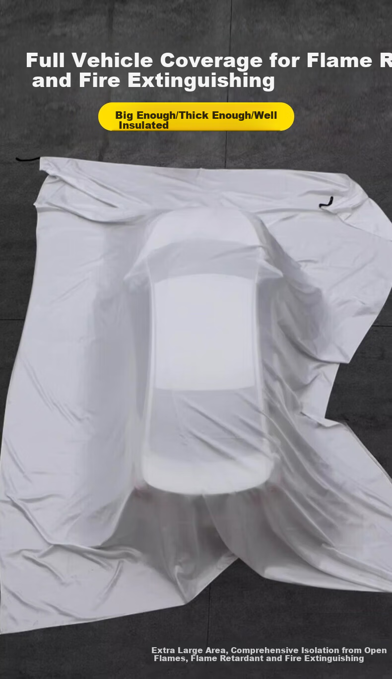 Minggu Automotive Fire Blanket Car Fireproof Blanket New Energy Electric Vehicle Firefighting Fiberglass 6m x 8m CY1530 1