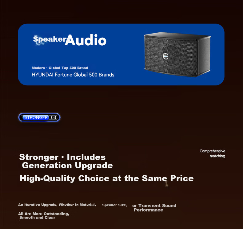 HYUNDAI Modern Home KTV Speaker Set Full Package Living Room Audio Karaoke Theater Equipment Professional Song Selection Machine Singing KTV Touch Screen Conference Private Room Bar Entertainment 3