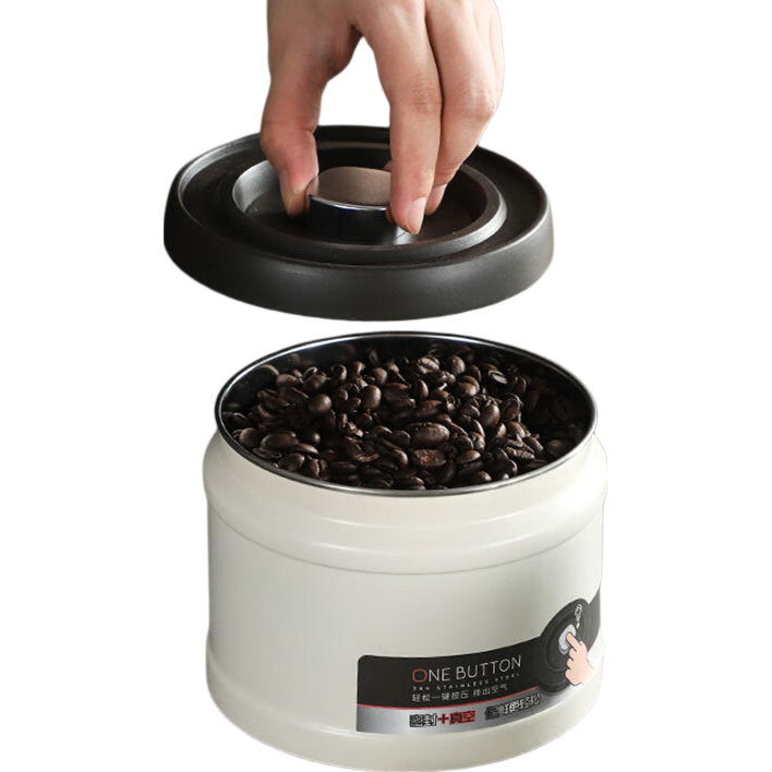 Beiyin Vacuum-Sealed Coffee Canister, Coffee Beans Powder Tea Storage Jar, Nut Storage Box, 750ml